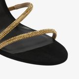  Giày Cao Gót Nữ Rene Caovilla Margot Snake Black Jewel Sandals 105 