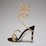  Giày Cao Gót Nữ Rene Caovilla Margot Snake Black Jewel Sandals 105 