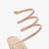 Giày Cao Gót Nữ Rene Caovilla Margot Crystal Eggshell Platform Sandal 120 
