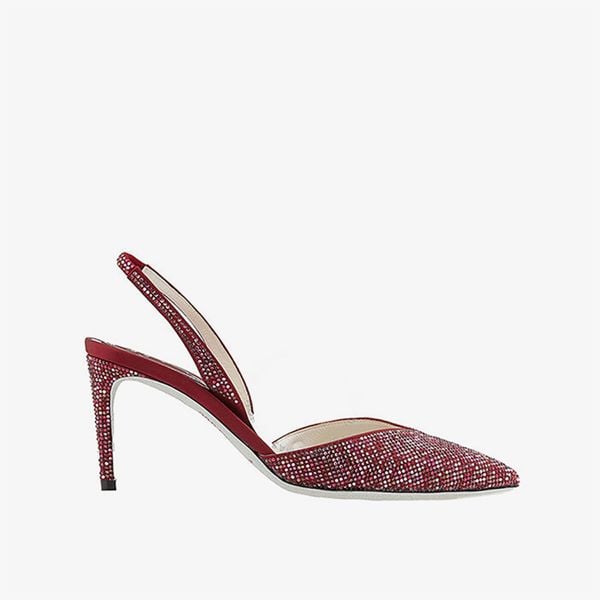  Giày Cao Gót Nữ Rene Caovilla Ladies Vivienne Crystal Slingback Pumps 