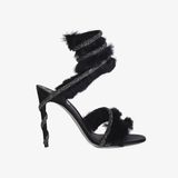  Giày Cao Gót Nữ Rene Caovilla Cleo Sandals With Crystals And Lapin 
