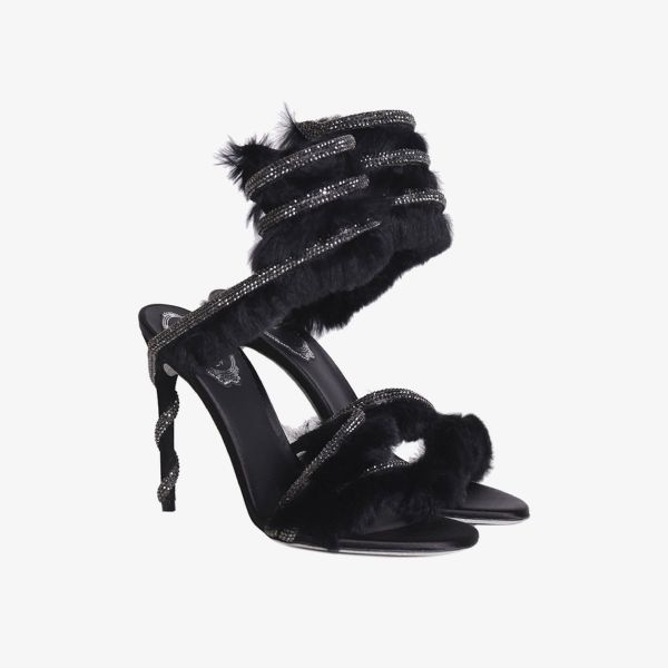  Giày Cao Gót Nữ Rene Caovilla Cleo Sandals With Crystals And Lapin 