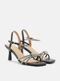  Pazzion Emery Crystal Embellished Knot Strap Heel Sandals 