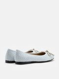  Giày Búp Bê Nữ Pazzion Daisy Tweed Toe Cap Bow Flats 