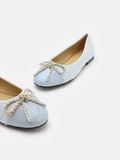  Giày Búp Bê Nữ Pazzion Daisy Tweed Toe Cap Bow Flats 