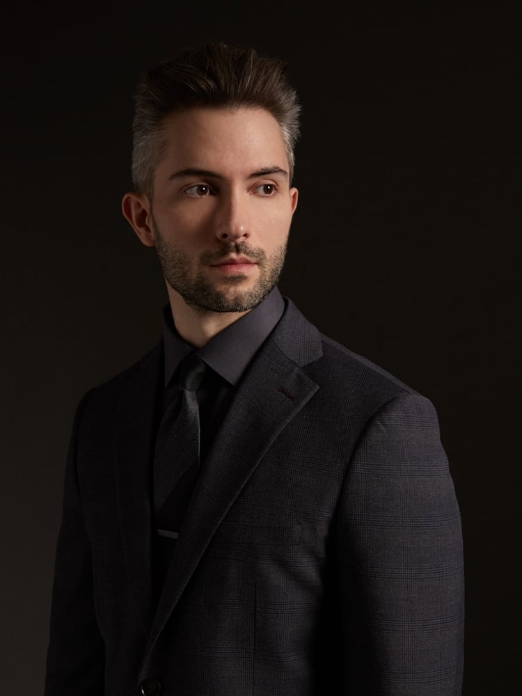  Áo Khoác Âu Phục Tsumugi Charcoal Glen Plaid Suit Benjamin Barker 
