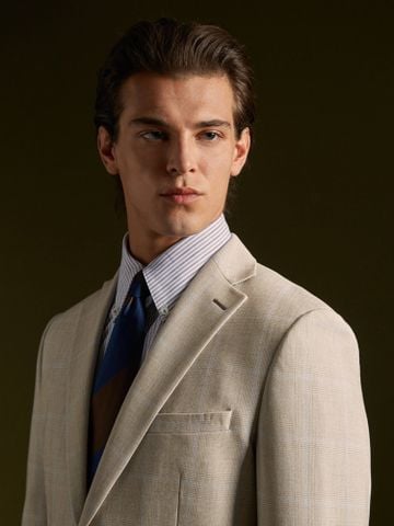 Áo Khoác Âu Phục Sato Sand Glen Plaid Blazer Benjamin Barker