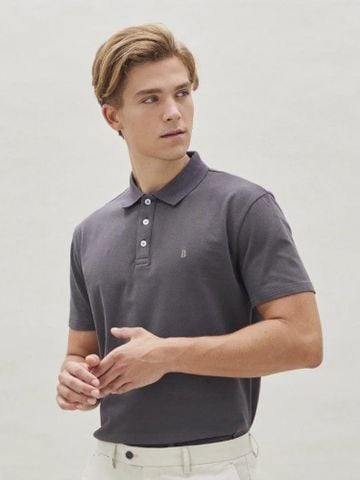 Benjamin Barker Dim Gray Logo Polo Tee