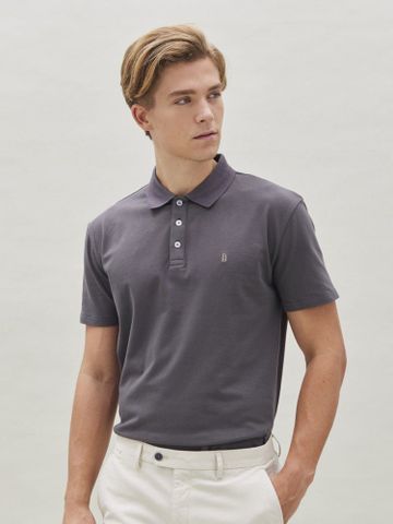 Benjamin Barker Dim Gray Logo Polo Tee
