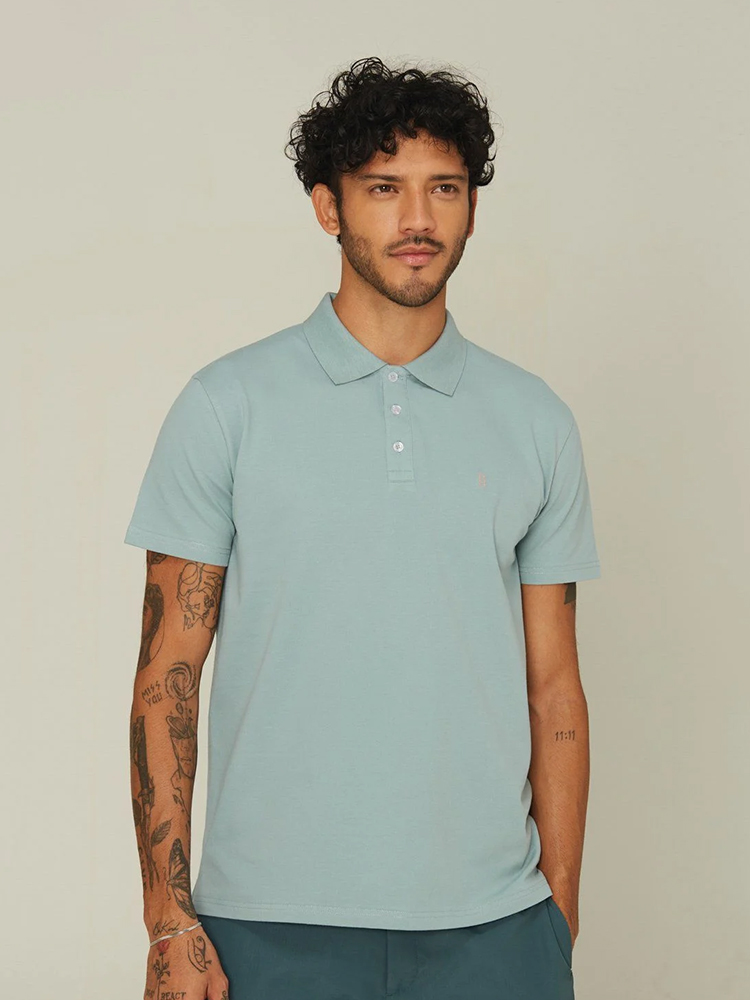  Áo polo Benjamin Barker Aqua Haze Logo Polo Tee 