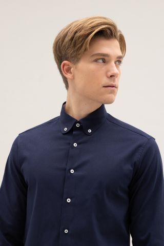 Áo sơ mi Benjamin Barker Saunders Navy Stretch Button Down
