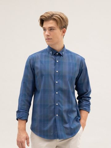 Áo sơ mi Benjamin Barker Sandbrook Very Peri Plaid