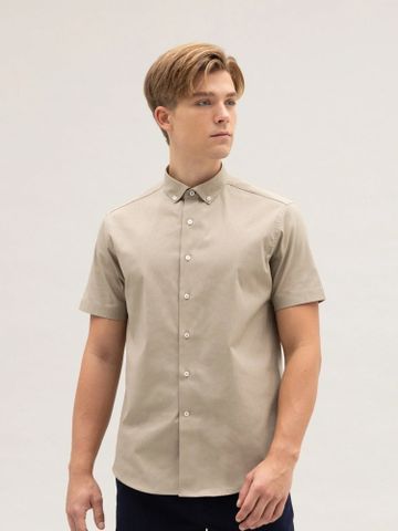 Áo sơ mi Benjamin Barker Lyndhurst Khaki Linen Button Down