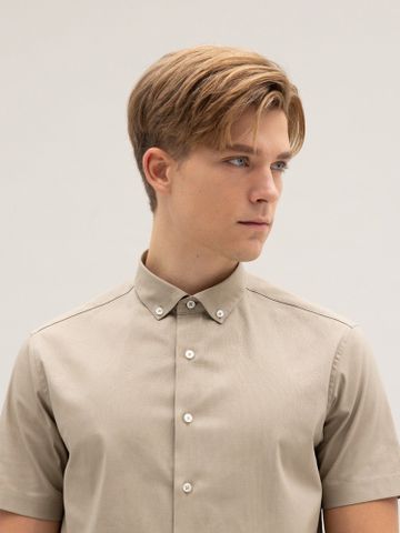 Áo sơ mi Benjamin Barker Lyndhurst Khaki Linen Button Down