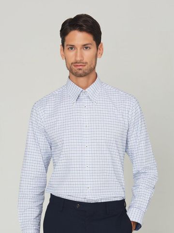 Áo sơ mi Benjamin Barker Milliner Easy Care Blue French Twill