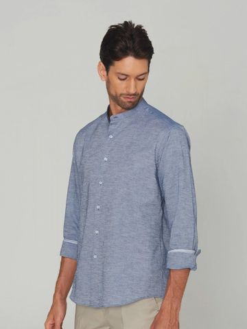 Áo sơ mi Benjamin Barker Pemberton Blue Washed Oxford