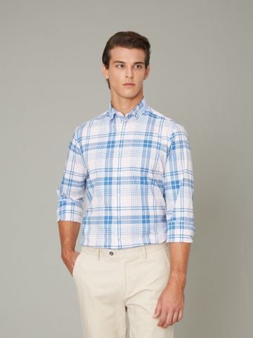 Áo sơ mi Benjamin Barker Jowett Indigo Pink Plaid