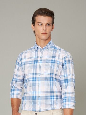 Áo sơ mi Benjamin Barker Jowett Indigo Pink Plaid