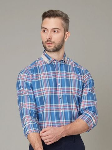 Benjamin Barker Belmore Teal Plaid