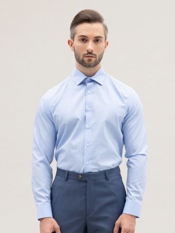 Áo sơ mi Benjamin Barker Dulwich Easy care Skyblue Glen Plaid