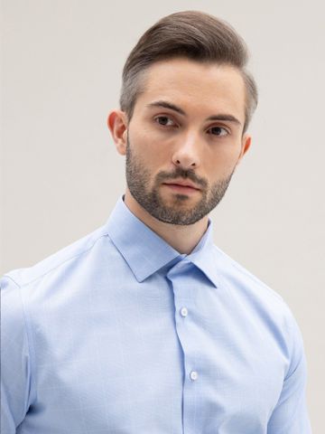 Benjamin Barker Dulwich Easy care Skyblue Glen Plaid