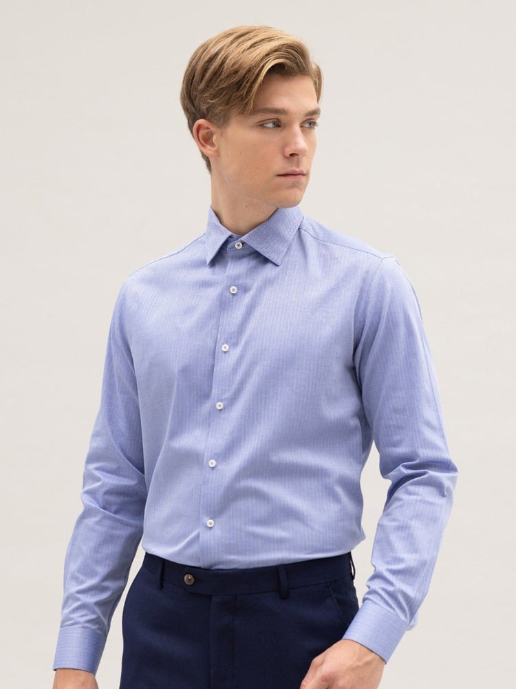  Benjamin Barker Allington Indigo Herringbone 