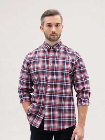 Áo sơ mi Benjamin Barker Brushwood Navy Plaid