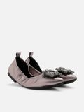 Giày Búp Bê Nữ Pazzion Helene Crystal Buckle Foldable Flats 