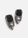  Giày Búp Bê Nữ Pazzion Helene Crystal Buckle Foldable Flats 