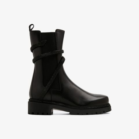 Giày Boots Nữ Rene Caovilla Cleo Crystal Black Bootie 25