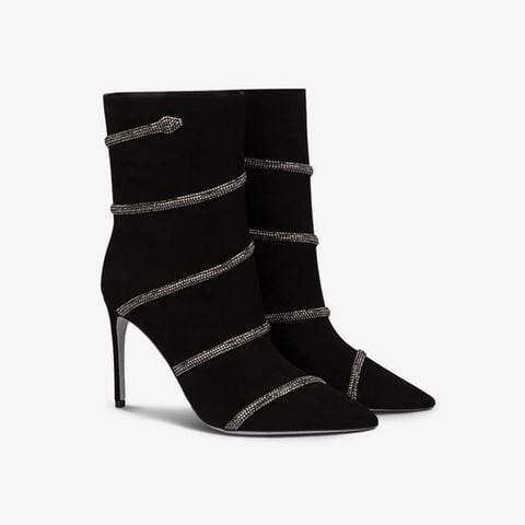 Giày Boots Nữ Rene Caovilla Cleo Crystal Booties 100 mm