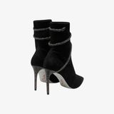  Giày Boots Nữ Rene Caovilla Cleo Crystals Black Bootie 100 mm 
