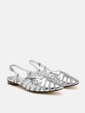  Giày Búp Bê Nữ Pazzion Rebekah Strappy Metallic Slingback Flats 