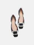  Giày Cao Gót Nữ Pazzion Beatrice Silver Square Buckle Heels 