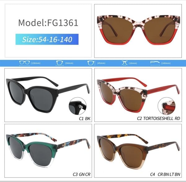  FG 1361  # Kính mát Phân cực acetate Polarized sunglasses 