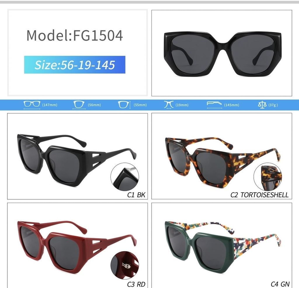  FG 1504 TUS Kính mát phân cực  Polarized Sunglasses -acetate frame 