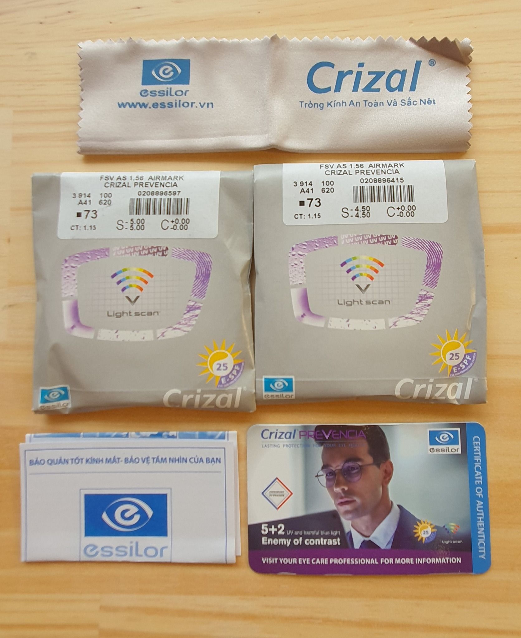  ESSILOR : Đơn tròng có sẵn stock lens 