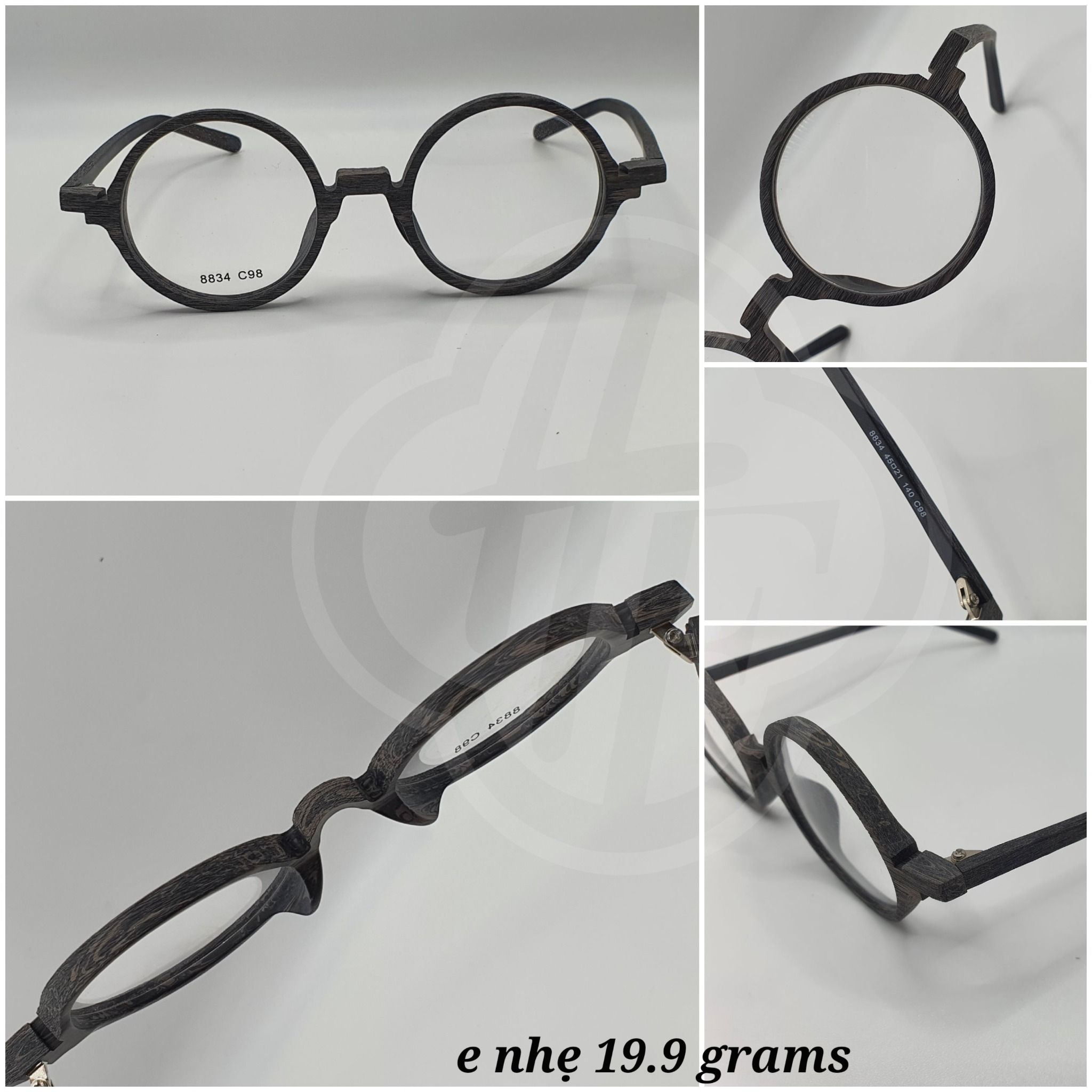  Gọng nhựa vân gỗ tròn Toko 8834 _Round Eye Frames 