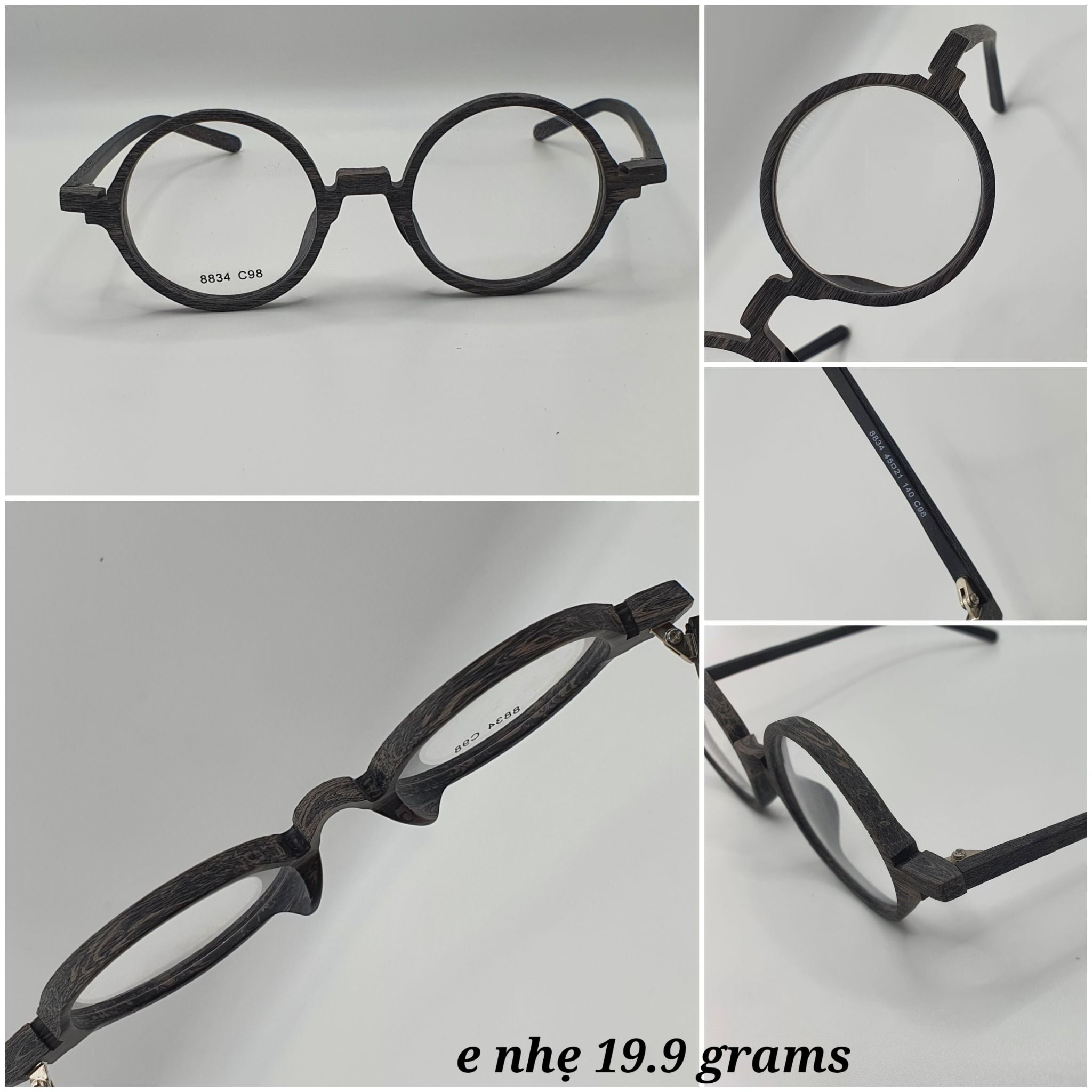  Gọng nhựa vân gỗ tròn Toko 8834 _Round Eye Frames 