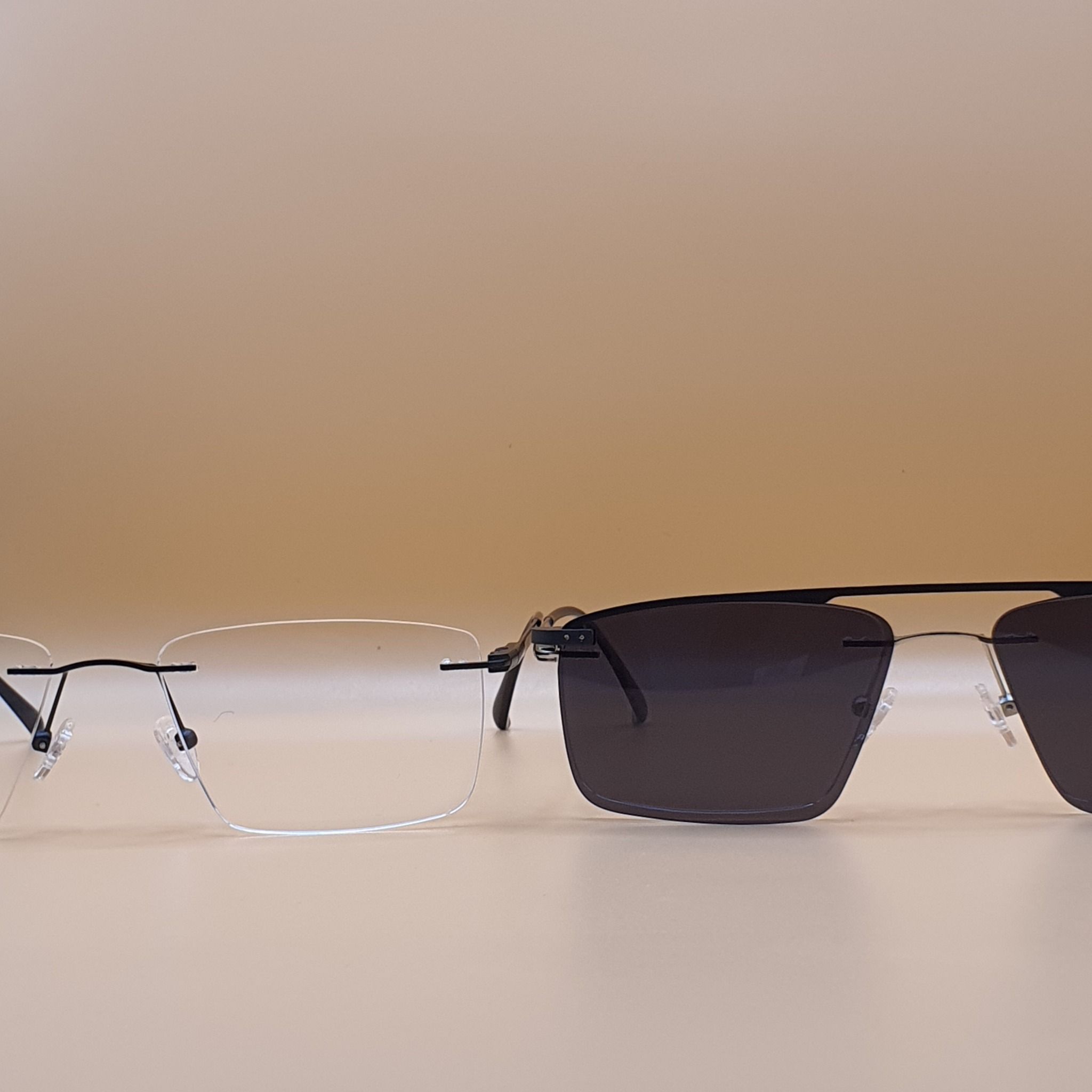  Gọng Khoan Ốc  Vuông square rimless Clipons Tus DC3069 