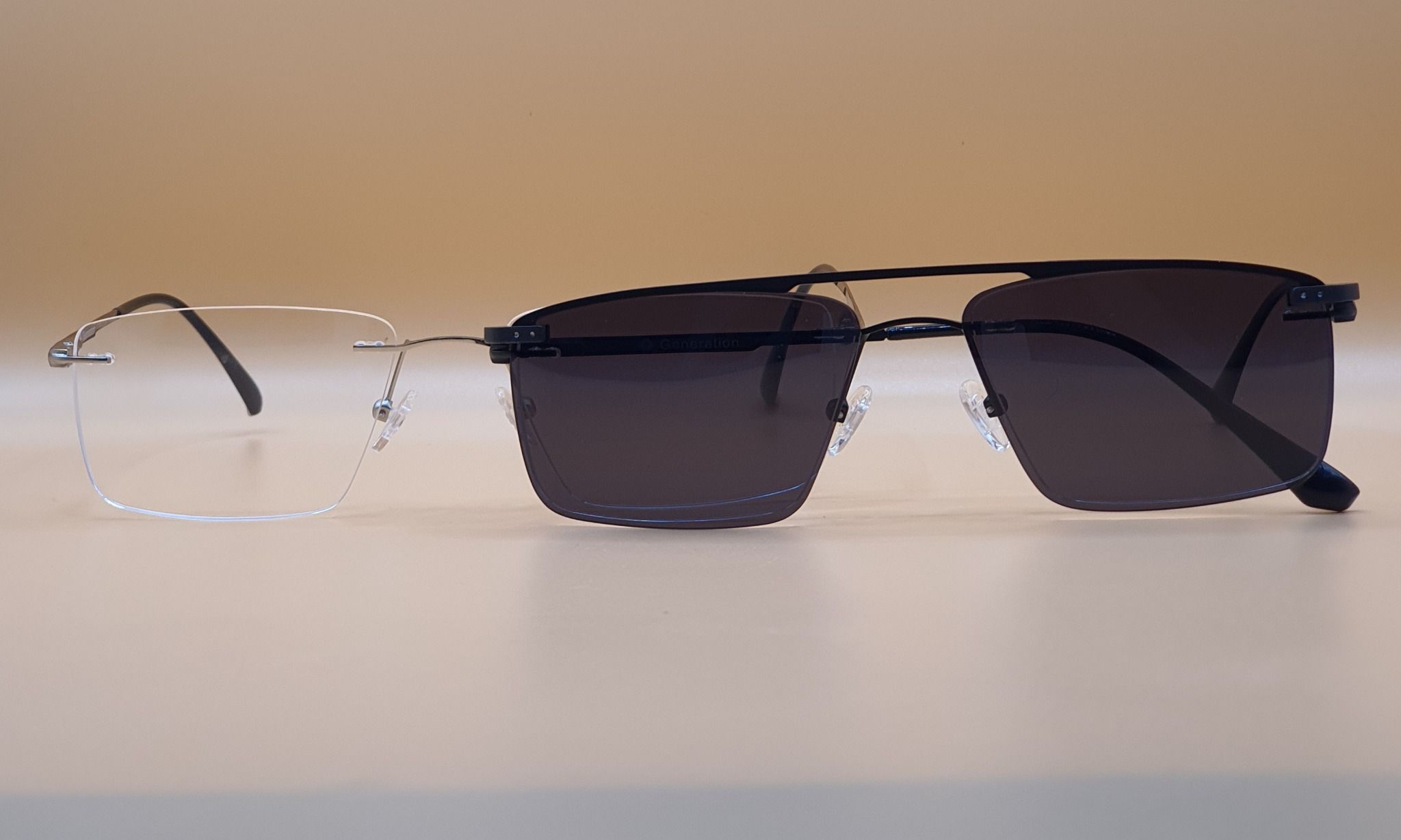  Gọng Khoan Ốc  Vuông square rimless Clipons Tus DC3069 