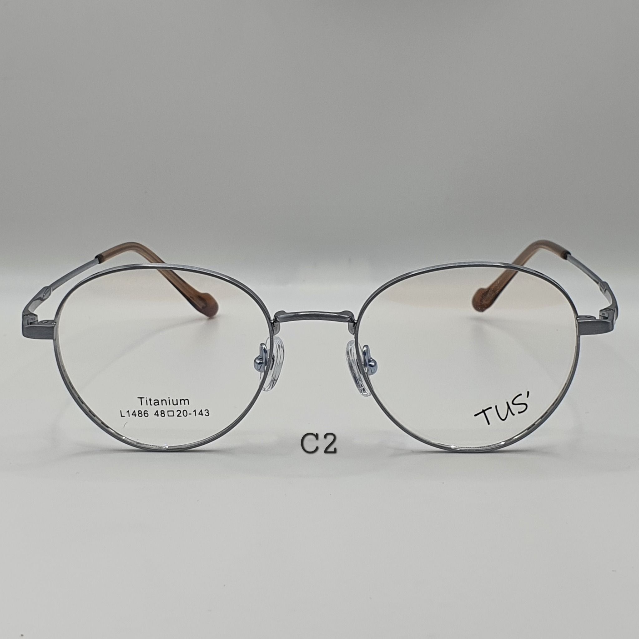  Gọng Xi Titanium L 1486 tròn lai ovan optical frame. 