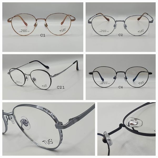  Gọng Xi Titanium L 1486 tròn lai ovan optical frame. 
