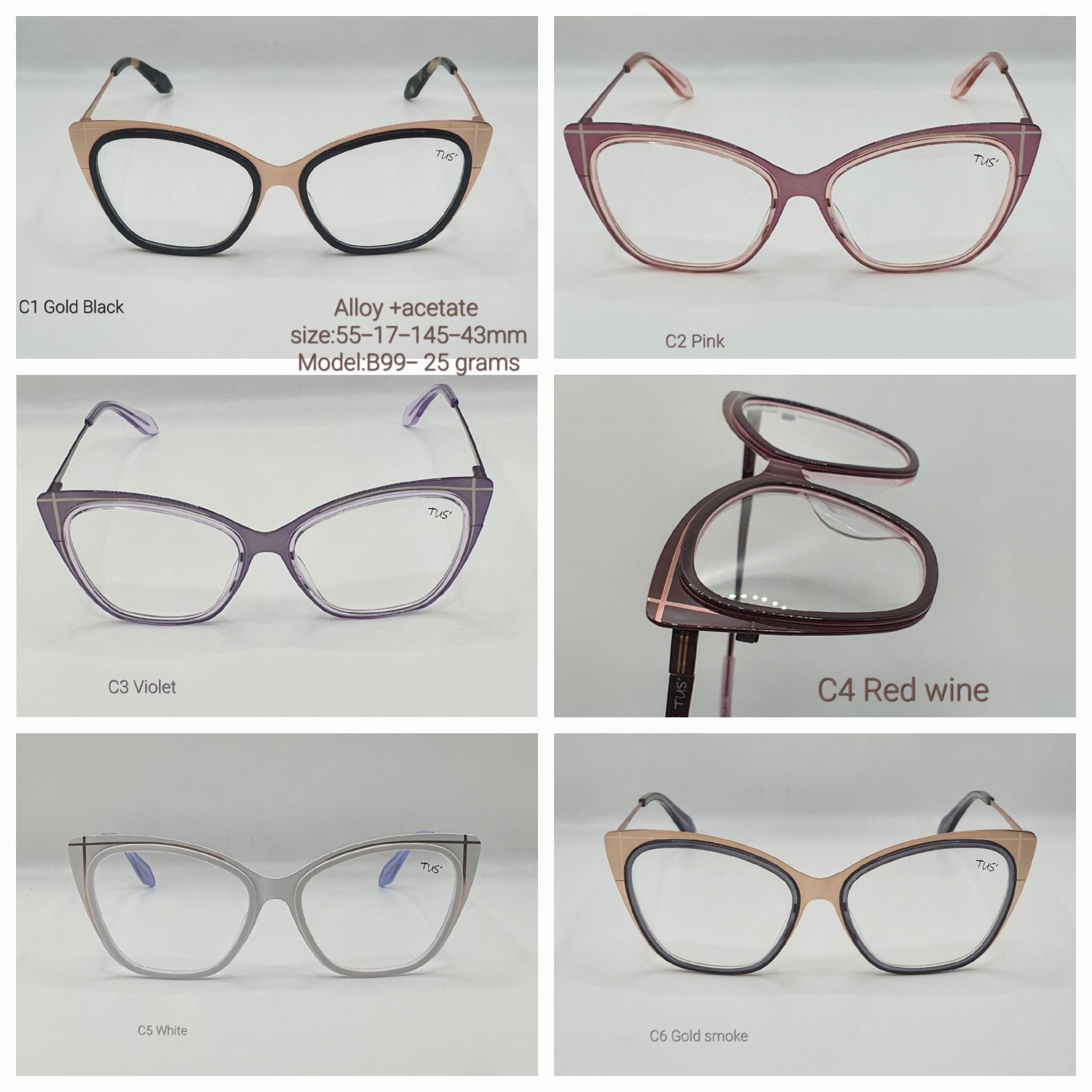  Gọng Nhựa Tus  VHE 899_ Acetate Frames 