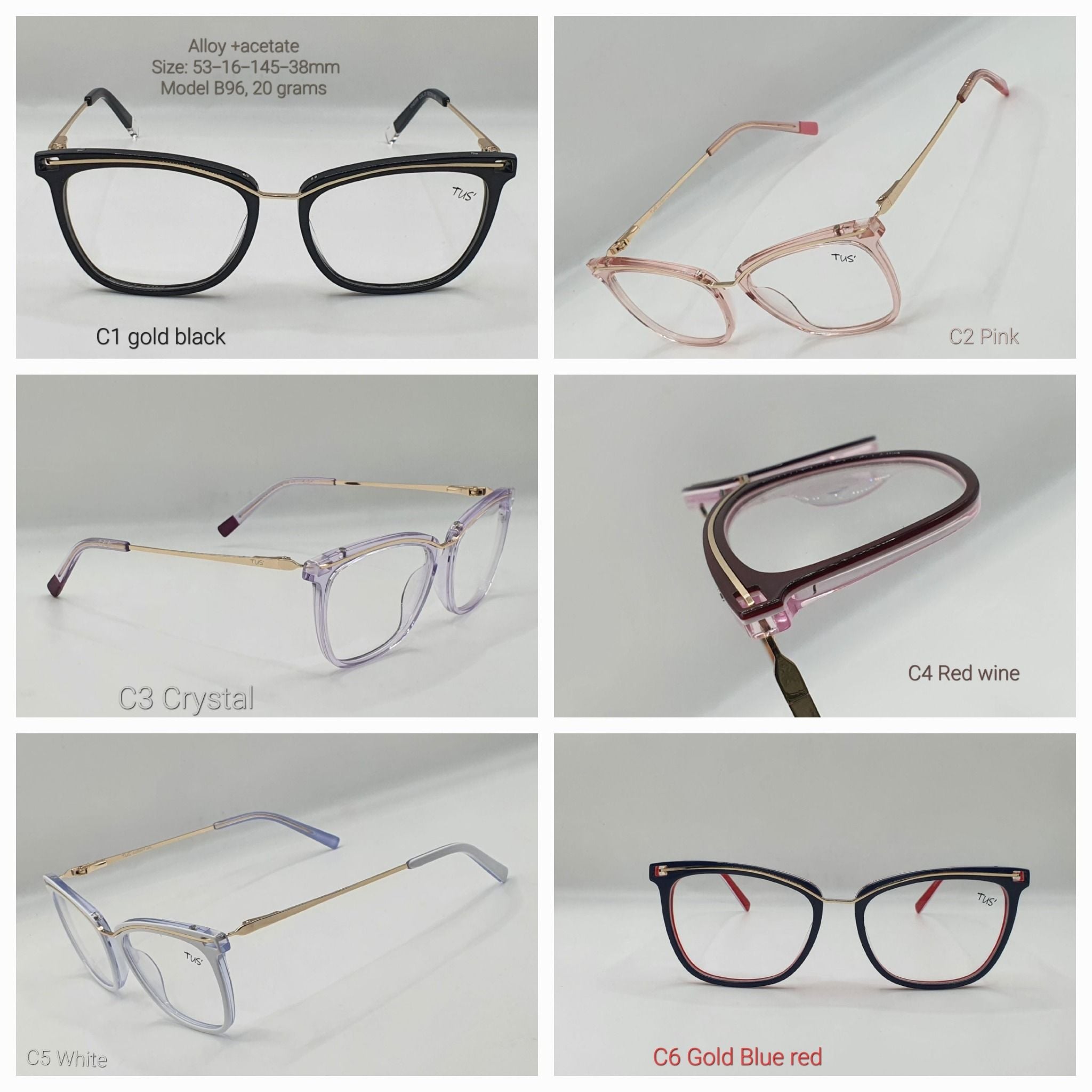  Gọng Nhựa Tus VHE 896 _ Acetate Frames 