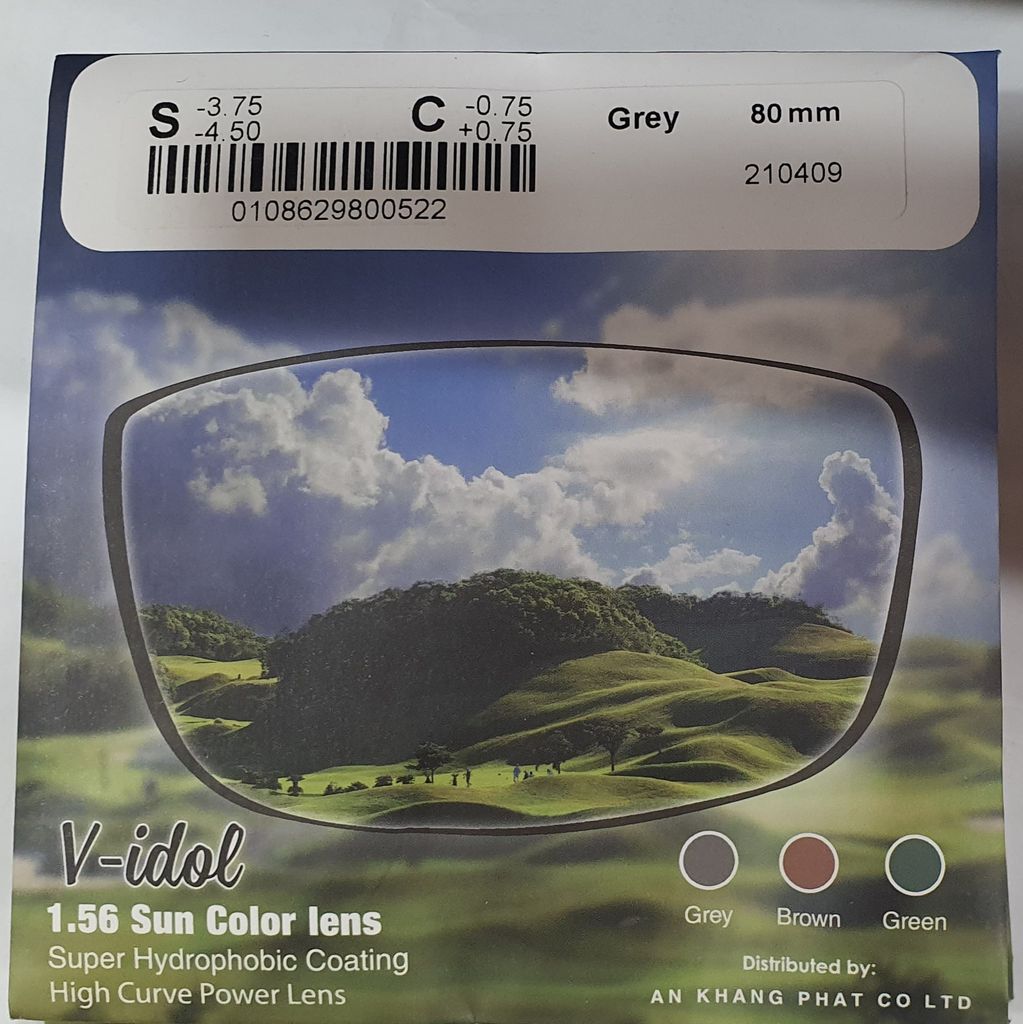  1.56 v-idol high curve sun color ( single vision- đơn tròng ) ( cặp pairs) 