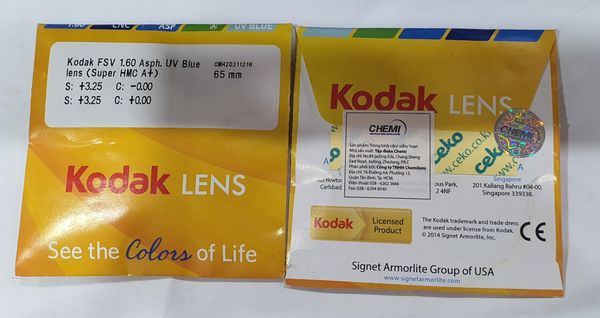  ASP Kodak UV Blue Lens { đơn tròng - single vision lens } 