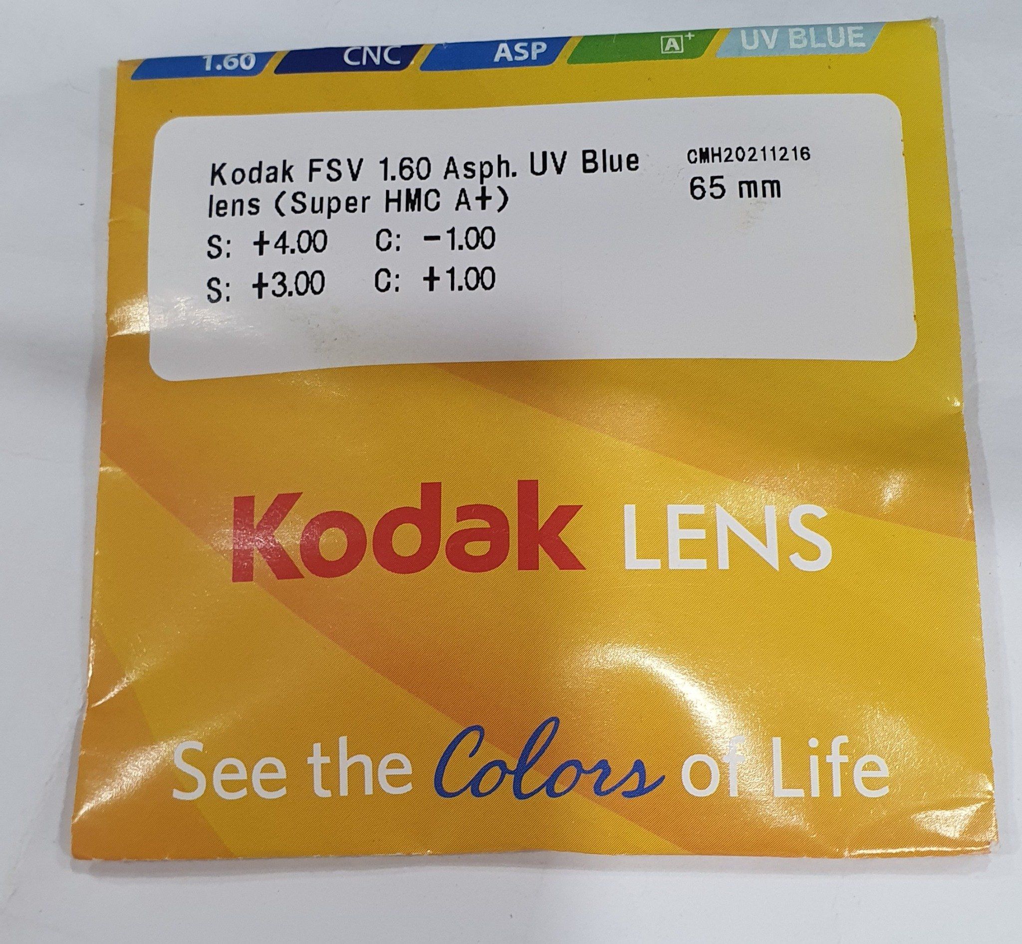  ASP Kodak UV Blue Lens { đơn tròng - single vision lens } 