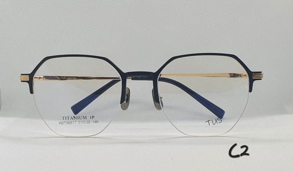  KBT  98877 #Gọng Nhôm Titanium Aluminum Eyeglasses hafl frame -Xẻ Cước 