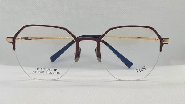  KBT  98877 #Gọng Nhôm Titanium Aluminum Eyeglasses hafl frame -Xẻ Cước 